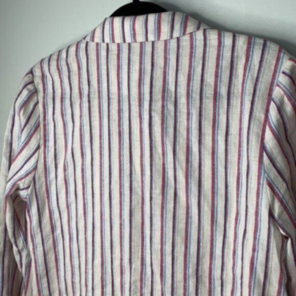 Dolan Anthropologie Women Double Breasted Striped Linen Blazer Size Medium - Picture 10 of 12